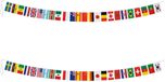 Bellatio Decorations Internationale vlaggenlijn - 2x - wereld landen vlaggen - 15 meter - polyester vlaggetjes - versiering - feestartikelen