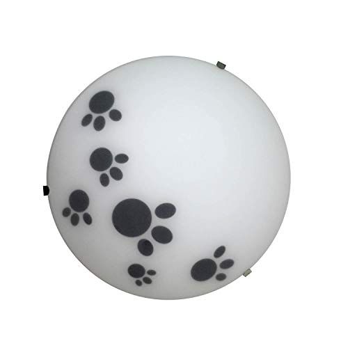 ONLI Plafondlamp - Ø 25 cm - Satijn wit glas - Dierenprint