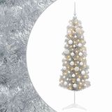 vidaXL Smalle Kunstkerstboom met 150 LED's en Warmwit Licht 150 cm
