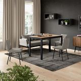 Vicco Eettafel Granny, Eiken/Antraciet, 80-120 x 70 cm Uitschuifbaar