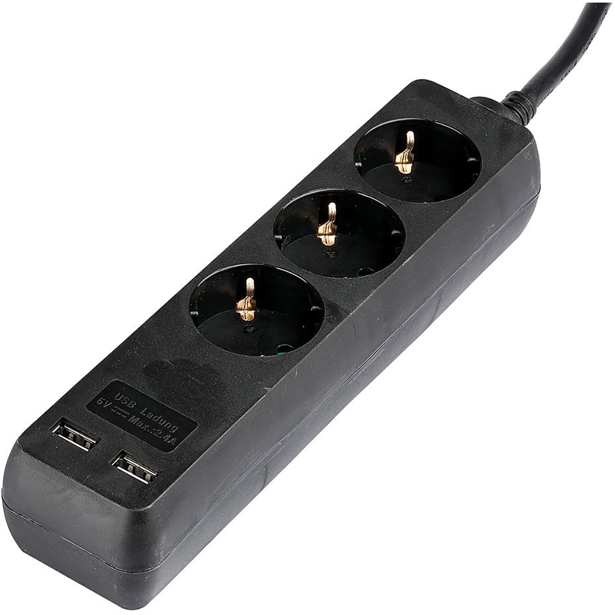 BES LED Verlengsnoer met USB - Viron Serino - 3680W - 3 Stopcontacten - 1.5 Meter - Zwart
