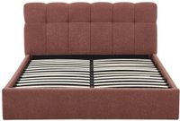 Vente-unique Lit avec rangement tissu terre cuite 140 x 190 cm