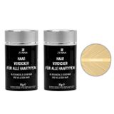 2-delige set premium haarverfijner, 22 gram, losse haartjes voor het verdichten van het haar, haarpoeder, haaropvuller tegen lichte plekken en haaruitval, lichtblond