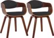 CLP Kingston Set van 2 eetkamerstoelen - Met armleuning - Stof - walnoot/donkergrijs