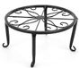 9-1/2 Bloempotstandaard van metaal, 24,9 cm diameter x 12,7 cm hoog, korte bloempotstandaard van roestvrij smeedijzer, zwart
