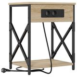 vidaXL Nachtkastje Sonoma Eik 41 x 31 x 51 cm Bewerkt hout
