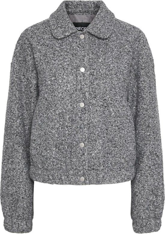 Pieces PCNADIA Short Jacket - Medium Grey Melange - Women's Size S - 2024 Autumn/Winter