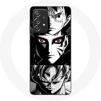 Maniacase Etui voor Samsung Galaxy A33 5G Sangoku Naruto Luffy één stuk Dragon Ball Z zwart-witte achtergrond anime manga