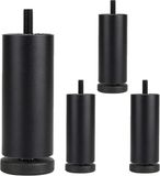 pinnacle living 4x Pieds de meuble Noir - 12cm Pieds de canapé en Aluminium avec filetage M8 - Capacité de charge 400kg - Pieds de placard réglables - Rehausseurs de meubles pour canapé et placard