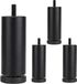 pinnacle living 4x Pieds de meuble Noir - 12cm Pieds de canapé en Aluminium avec filetage M8 - Capacité de charge 400kg - Pieds de placard réglables - Rehausseurs de meubles pour canapé et placard