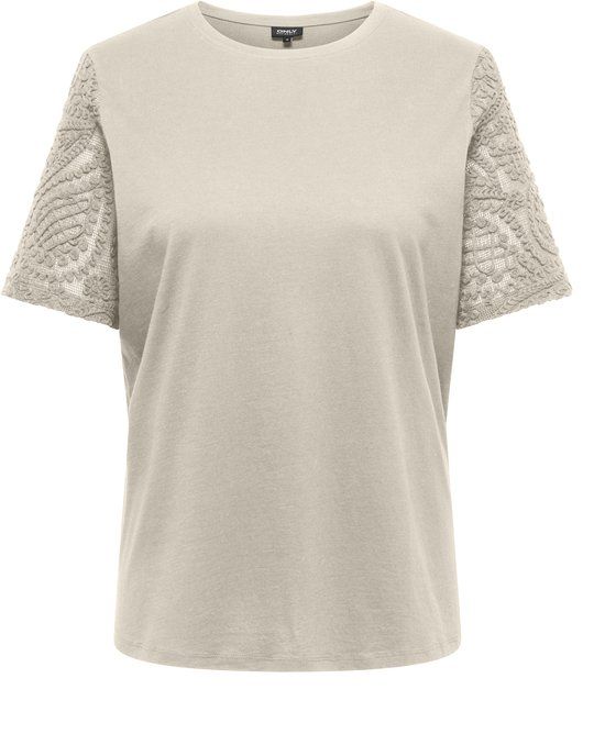 ONLY CARMAKOMA CARMIRLA LIFE S/S O-NECK TOP JRS Blouse Meisjes XL-54 Katoen Lente/Zomer Birch