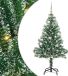 vidaXL Kunstkerstboom Sneeuw Gevlokt met LED Licht Groen en Wit 150 cm