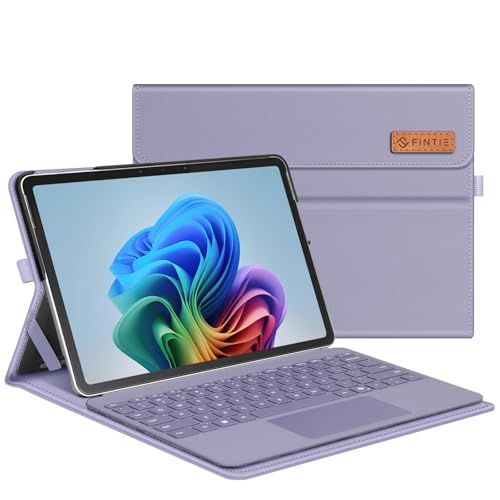 FINTIE Beschermhoes voor Microsoft Surface Pro 12 inch 1e editie (2025), [Multi-angli] Portfolio Business Cover met tas en penhouder, compatibel met toetsenbord type cover, (lila paars)
