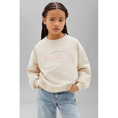 Calvin Klein sweater met logo - ecru