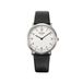 Boccia Titanium montre femme 3335-01 titanium 34 mm avec verre saphir, montre à quartz avec bracelet en cuir noir, ultra-mince 6,2 mm, étanche 5 bar, montre classique pour femme