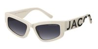 Marc Jacobs Lunettes De Soleil Femme Blanc Géométrique Noir 55mm