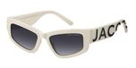 Marc Jacobs Lunettes De Soleil Femme Blanc Géométrique Noir 55mm