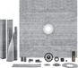 VEVOR Douchebakset 1828x1828 mm met centrale ABS-afdichting van 50,8 mm, roestvrijstalen afvoerrooster van 101,6 mm, waterdichte douchebakrand en membraan, hellingshulpstukken voor douchebak, geschikt voor badkamers