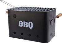 Decoris Kaemingk Zwarte Houtskool Barbecue/BBQ Emmer 33 x 21 cm Rechthoekig
