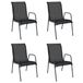 VidaXL Chaise de jardin extérieur Acier, Textile Noir
