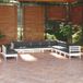 Prolenta Maison Exclusive - Tuinset voor de tuin, 11-delig, met kussens, wit, massief grenenhout