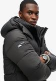 Superdry Lange Pufferjas van Ripstopmateriaal Heren Zwart Rooster Maat S