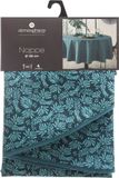 Atmosphera Tafelkleed van polyester rond - D180 cm - blad print blauw