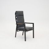 VITA Levy stapelstoel teak armleuning antraciet/lichtgrijs/naturel