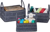 Merkloos Relaxdays Vilten Manden - 3-delige set - 10, 17 en 25 l - Handgrepen - Antraciet/Wit