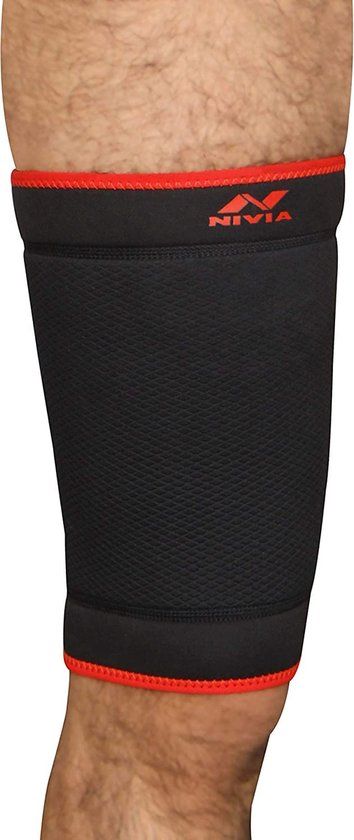 Nivia Orthopedic Thigh Support - Black/Red - Size L