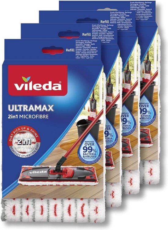 Vileda Ultramax 2-in-1 reserveovertrek, 4-pack