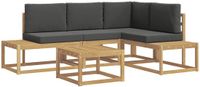 vidaXL Buiten bankenset 4 Stuk Wit en antracietkleurig Polyester