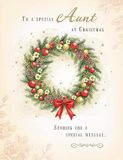Piccadilly Greetings Kerstkaart naar een speciale tante krans - 8 x 6 inch