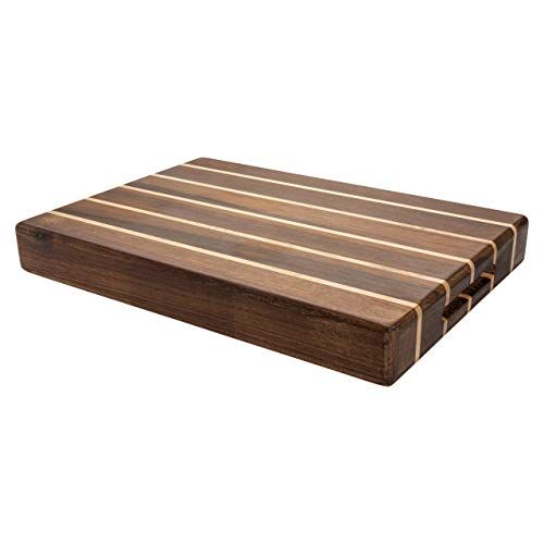 Rockingham Forest WB-53525CR Extra Dikke Multi-Hout Rechthoekige Snijplank, Carbonized Acacia & Rubber