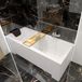 Badland OPTIMA ligbad 150 x 70 cm wit met styropor ombouw met hoofdsteun met bamboe badplank