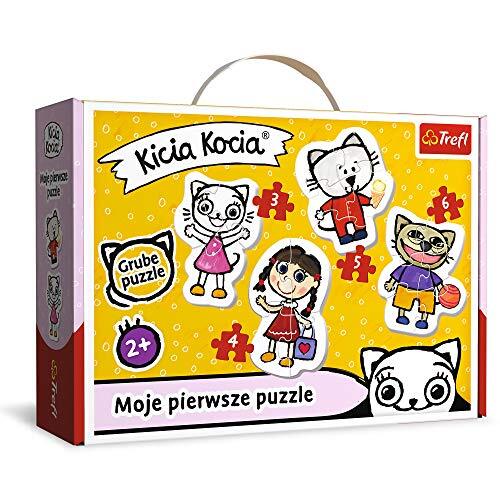 Trefl Puzzel, de vrolijke Mieze, van 3 tot 6 delen, 4 sets, Baby Classic, voor kinderen vanaf 2 jaar