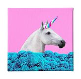 Homemania Afbeelding paardendieren voor woonkamer, slaapkamer, meerkleurig, 60 x 3 x 60 cm, HM20KNV60 x 60 – 150, polyester, hout