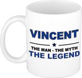 Bellatio Decorations Vincent The man, The myth the legend koffie mok / beker 300 ml