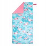 Merkloos / Sans marque Abisal Sp. z o.o. Sneldrogend microvezel strandlaken, 160x80cm, flamingoprint