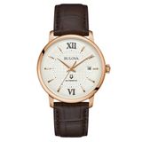 Bulova 97B225 Heren Polshorloge Automatisch Leer Bruin Roze Staal Classic
