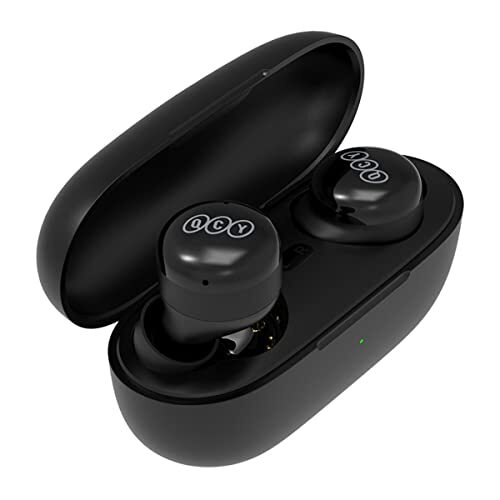 QCY draadloze hoofdtelefoon, T17 Bluetooth oortelefoon met HIFI stereogeluid, Touch Control, 26 uur stand-bytijd, waterdichte oordopjes