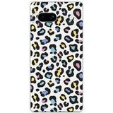 Google Pixel 7a Leopard colore bedrukt siliconen hoesje