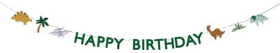 Party-Decoration Partydeco - Banner Happy Birthday Dino, 3 m, mix