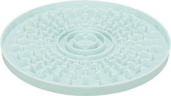 Trixie Junior Anti-Schrokbak - Likplaat - Mintgroen - 21X21 cm - Voor Puppies en Honden - Anti-slip en Vaatwasserbestendig