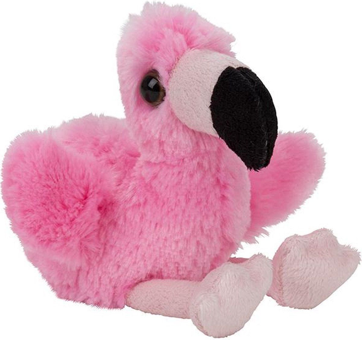 Nature Planet Pluche kleine flamingo knuffel van 13 cm - Roze