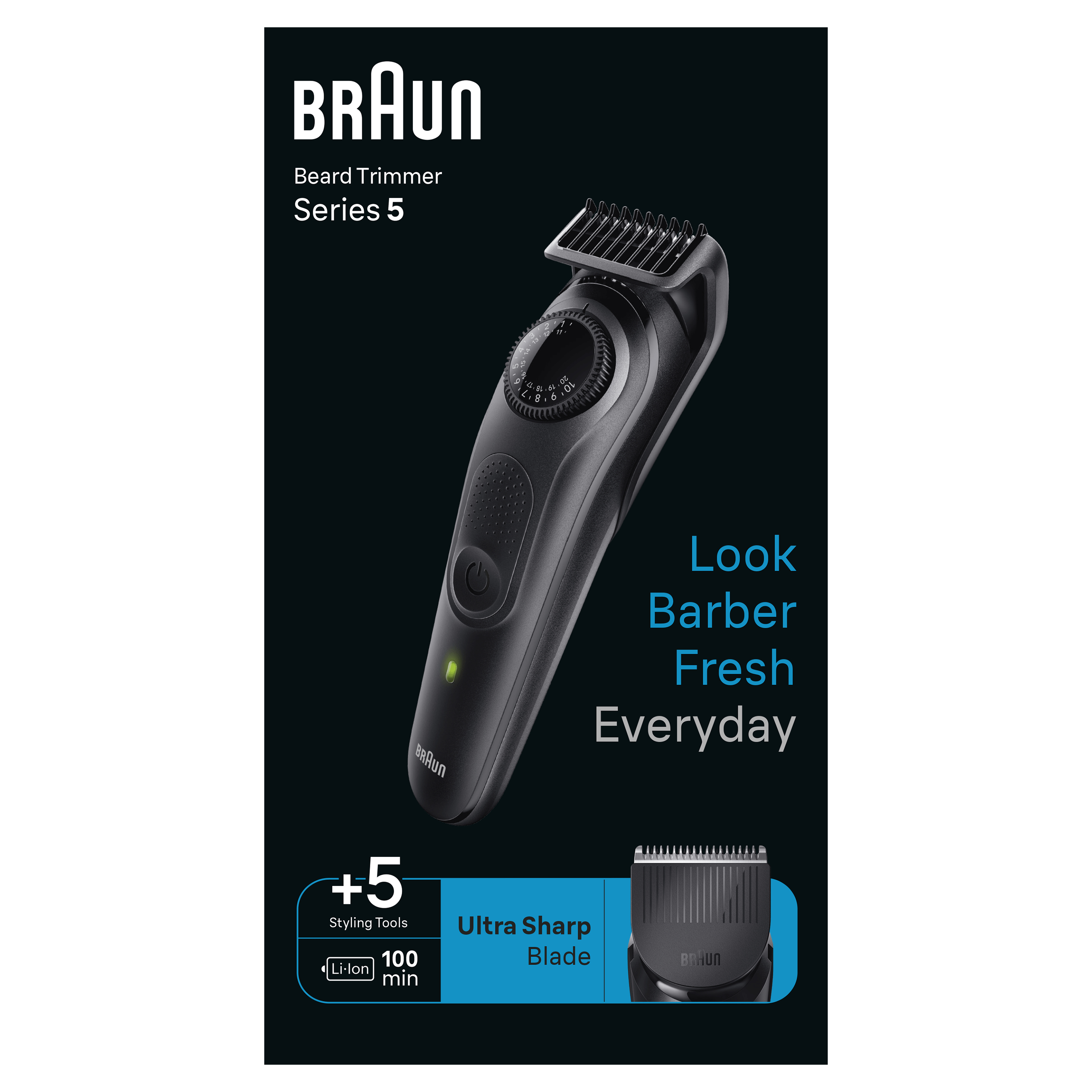 Braun Braun Baardtrimmer Series 5 BT5420, Trimmer Voor Heren met Stylingtools en 100 Minuten Gebruiksduur