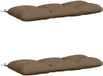 vidaXL Coussin de banc VIANEN 2 pièces 100% Polyester Taupe 100 x 50 x 12 cm