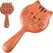 Merkloos Wan GmbH Hoofdhuid Massager - Massagekam Scrubber - Hoofdhuid Stimuleren - Natuurlijk Sandelhout - 18 x 10 x 5 cm - Houtkleur
