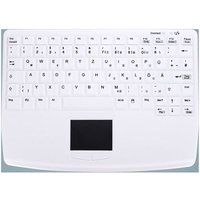 Contour Active Key AK-4450-GFUVS - Toetsenbord - volledig afgesloten, IP68 met gesloten batterijvakje - met touchpad - draadloos - 2.4 GHz - AZERTY - Frans - wit