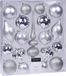 Christmas Decoration Kerstballen pakket - zilver - 18x st kerstballen - incl. piek - kerstversiering